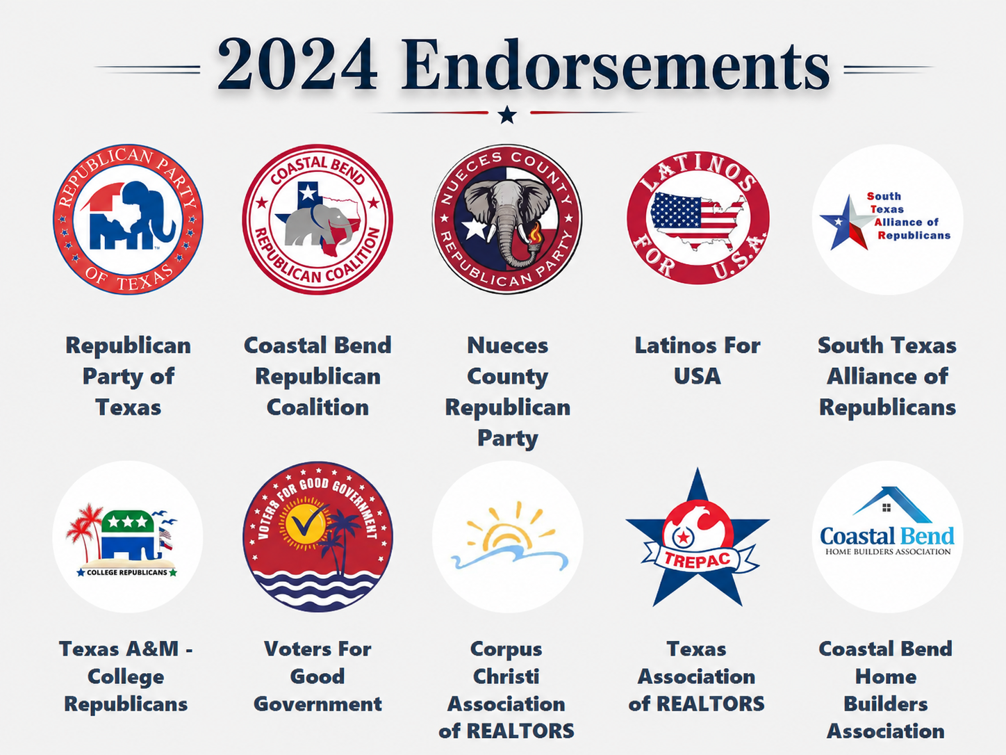 A collage of logos from various organizations endorsing Kaylynn Paxson